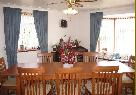 The dining room receives the morning sunshine and has views from the south east to the south west.