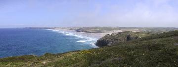 Perranporth's miles of golden sands, viewed from the South