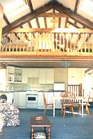 Gallery bedroom over open plan ground floor area